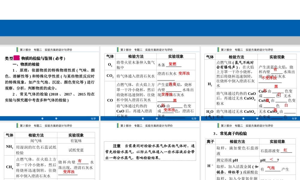 2020年人教版中考化学专题复习课件：专题2　实验方案的设计与评价(共50张PPT)【考百分kao100.com】.ppt