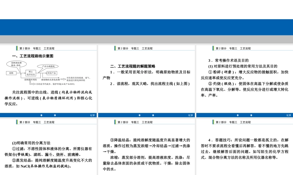 2020年人教版中考化学专题复习课件：专题3　工艺流程专题3(共33张PPT)【考百分kao100.com】.ppt