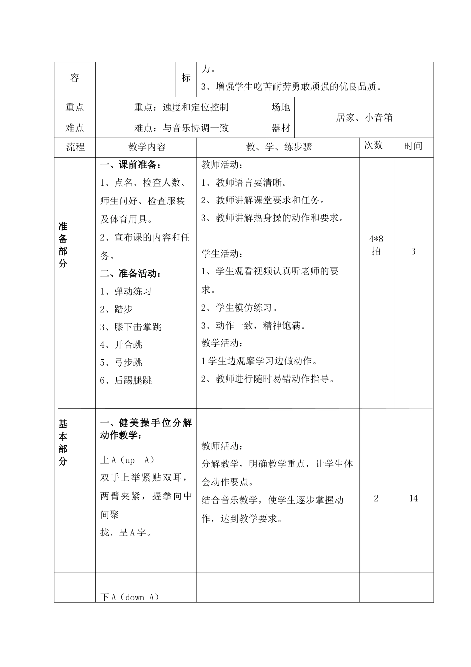 课时9404_健美操基本手位及步法学习-健美操基本手位及步法动作学习（一）【公众号dc008免费分享】.docx_第3页