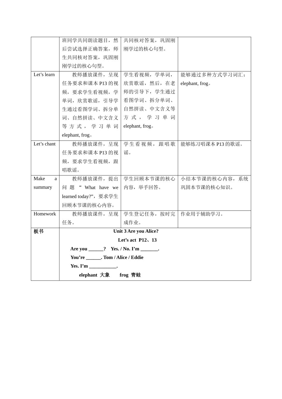 预课——Unit 3 Are you Alice Let's act Letters 教案.docx_第3页