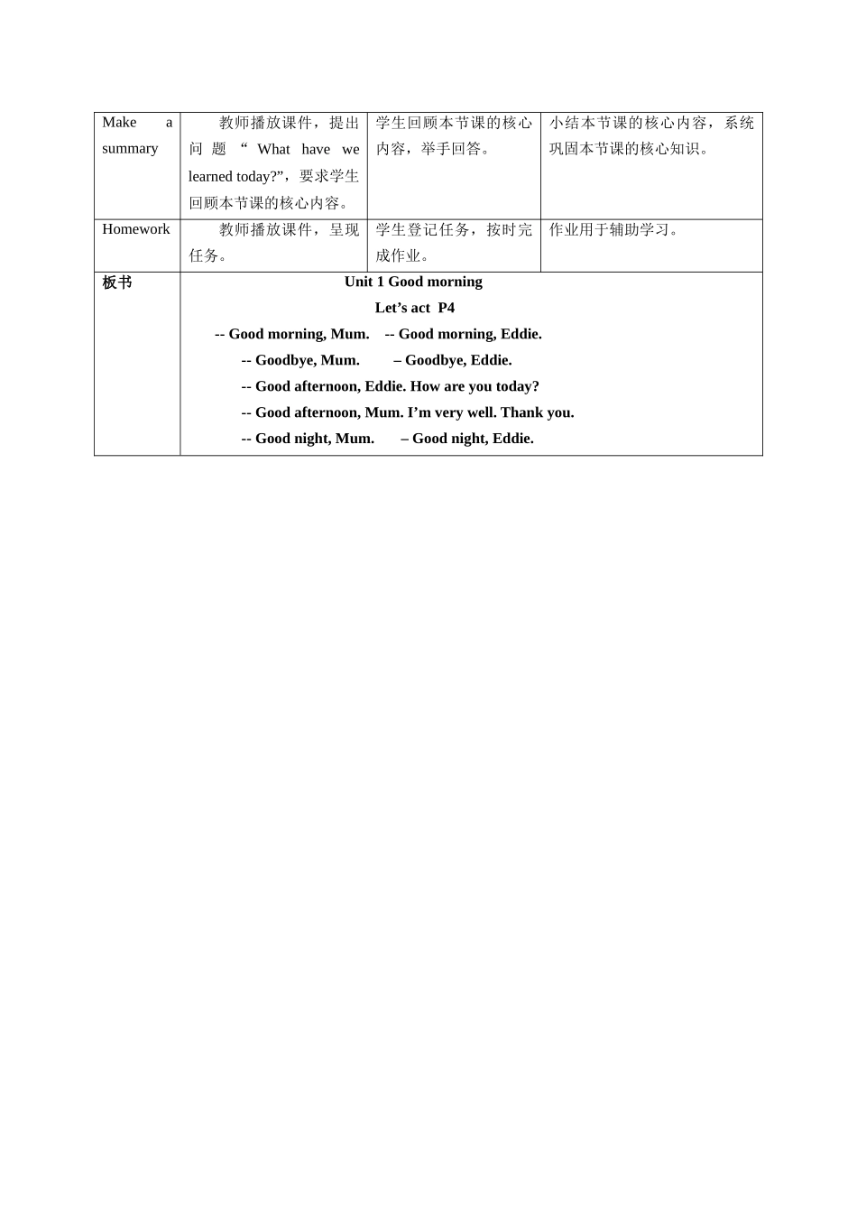 预课——Unit 1 Good morning Let's act 教案.docx_第3页