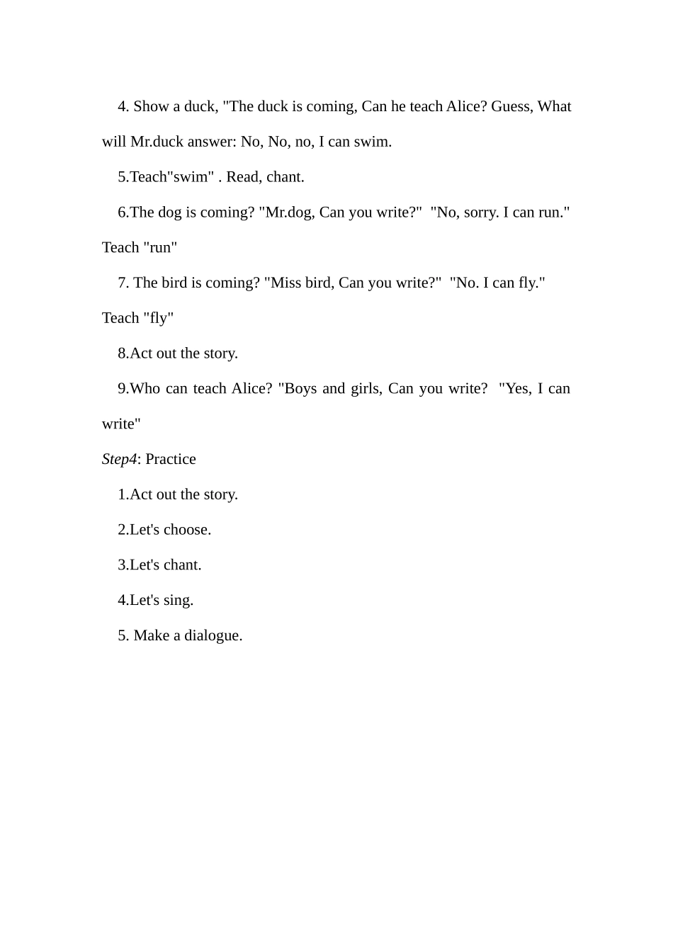 预课——Unit 4 Can you swim英文教案.docx_第2页