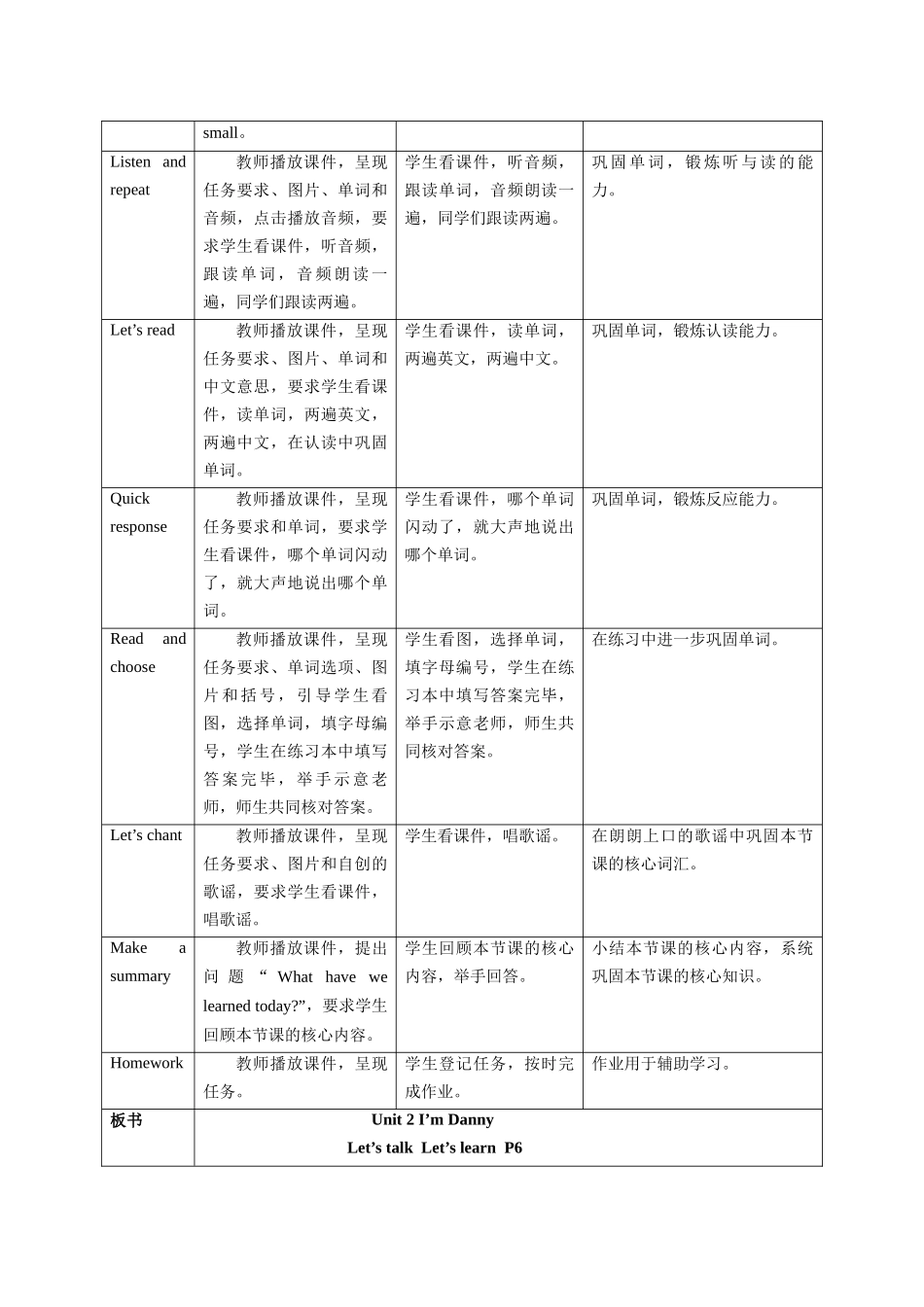 预课——Unit 2 I'm Danny Let's talk Let's learn 教案.docx_第3页