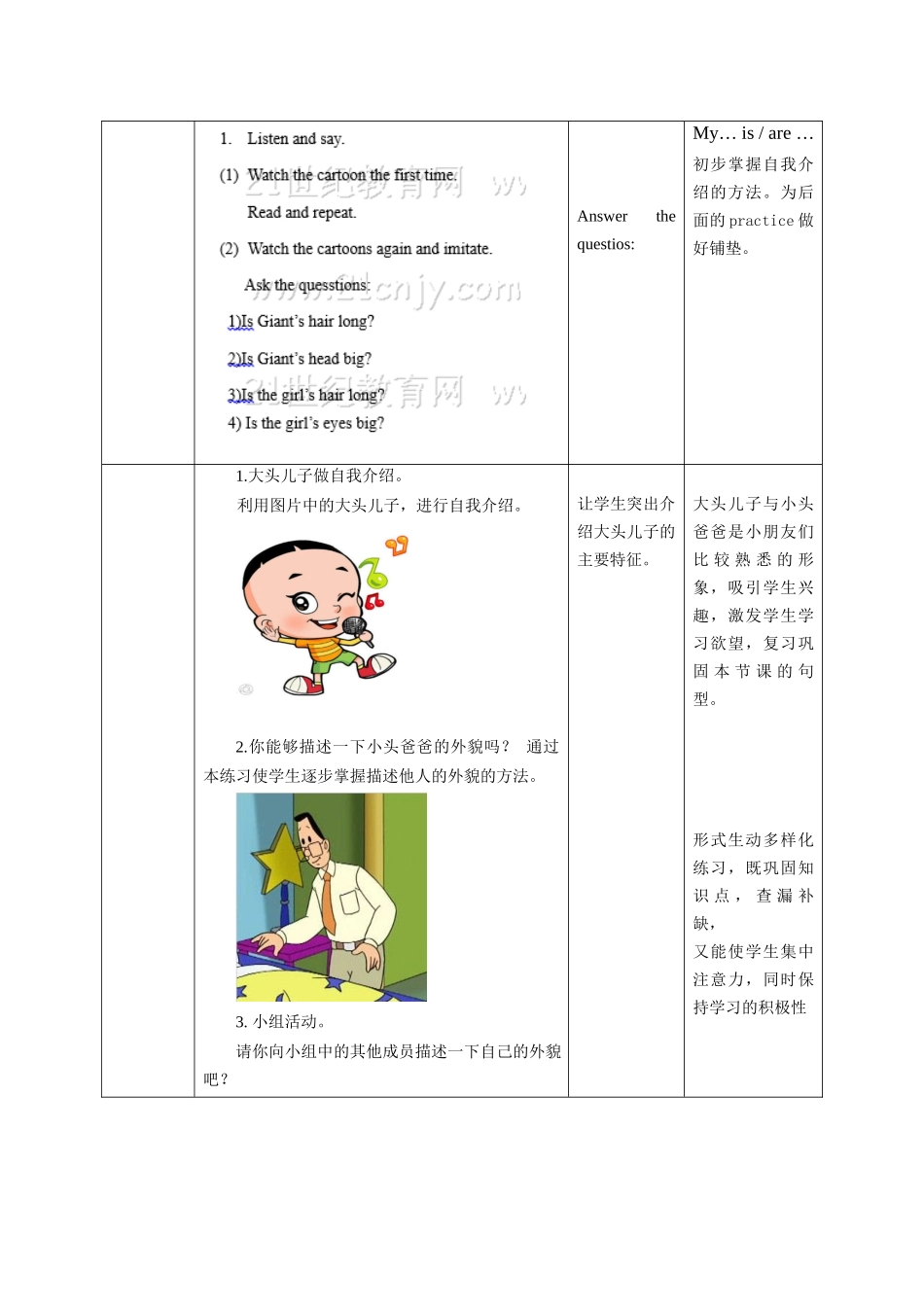 预课——牛津深圳版英语二年级上册Moudle2 U6 My hair is short.第一课时 教学设计.docx_第2页