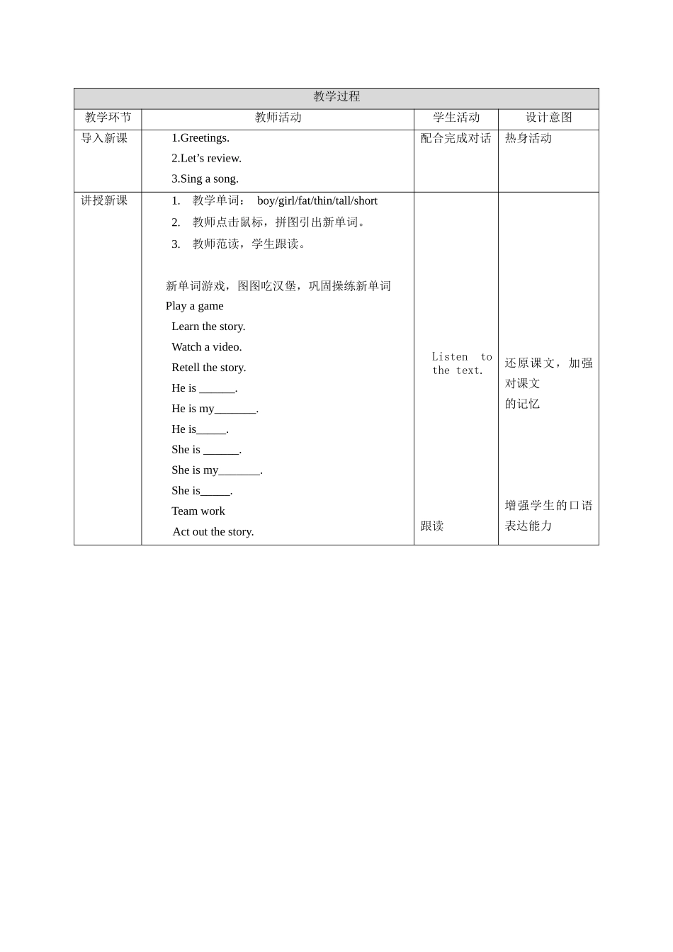 预课——Unit4 My friends 第一课时 教案.docx_第2页