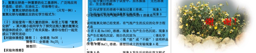 2021年 中考化学复习专题课件：专题复习——氢氧化钠变质的探究【考百分kao100.com】.ppt