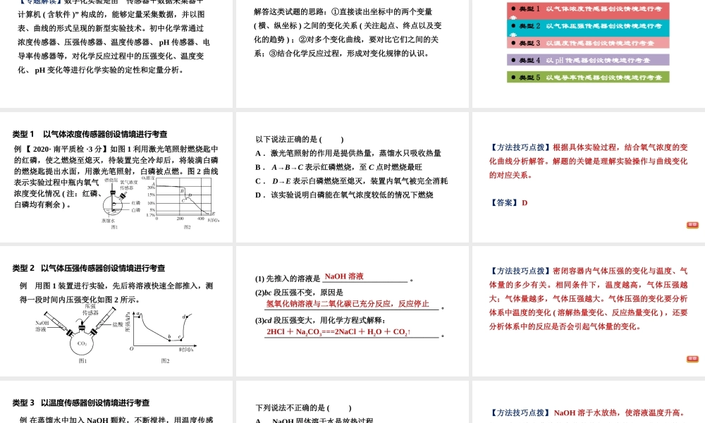 2021年中考化学专题复习课件- 数字化实验【考百分kao100.com】.ppt