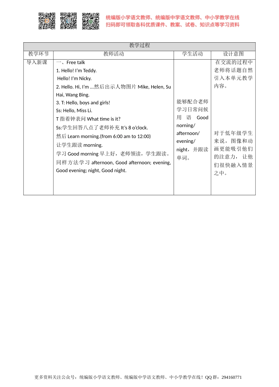 Unit 2 Good morning(1) 教案.doc_第2页
