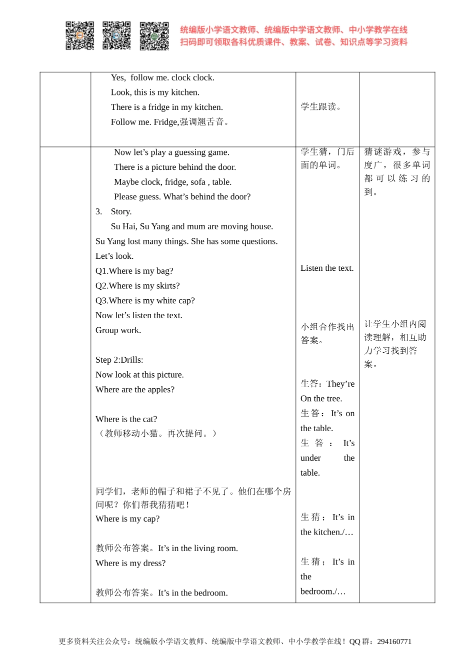 Unit 5 Our New Home. 第一课时Story time.(教案).doc_第3页