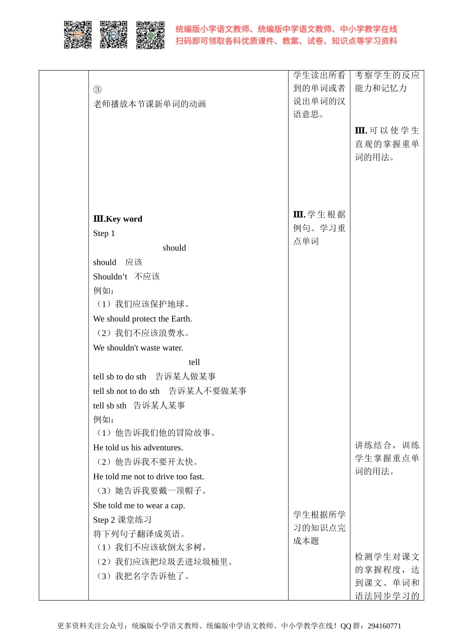 牛津译林版-英语-六上-7.3 Protect the Earth（教案）.pptx.doc_第3页