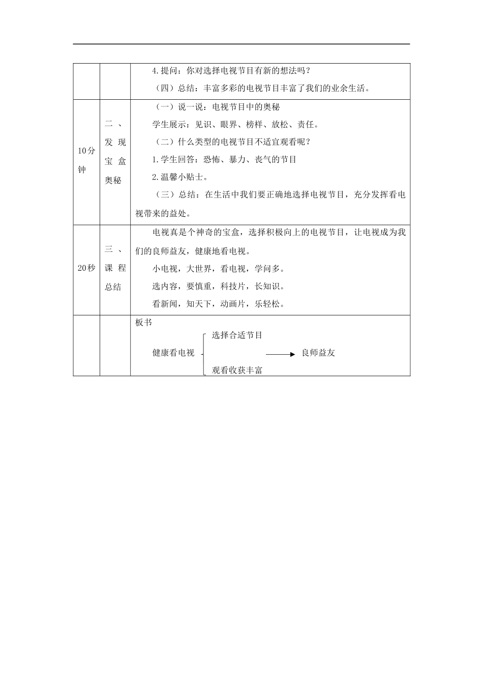 1102四年级【道德与法治(统编版)】健康看电视(第一课时)-1教学设计【公众号dc008免费分享】.docx_第2页
