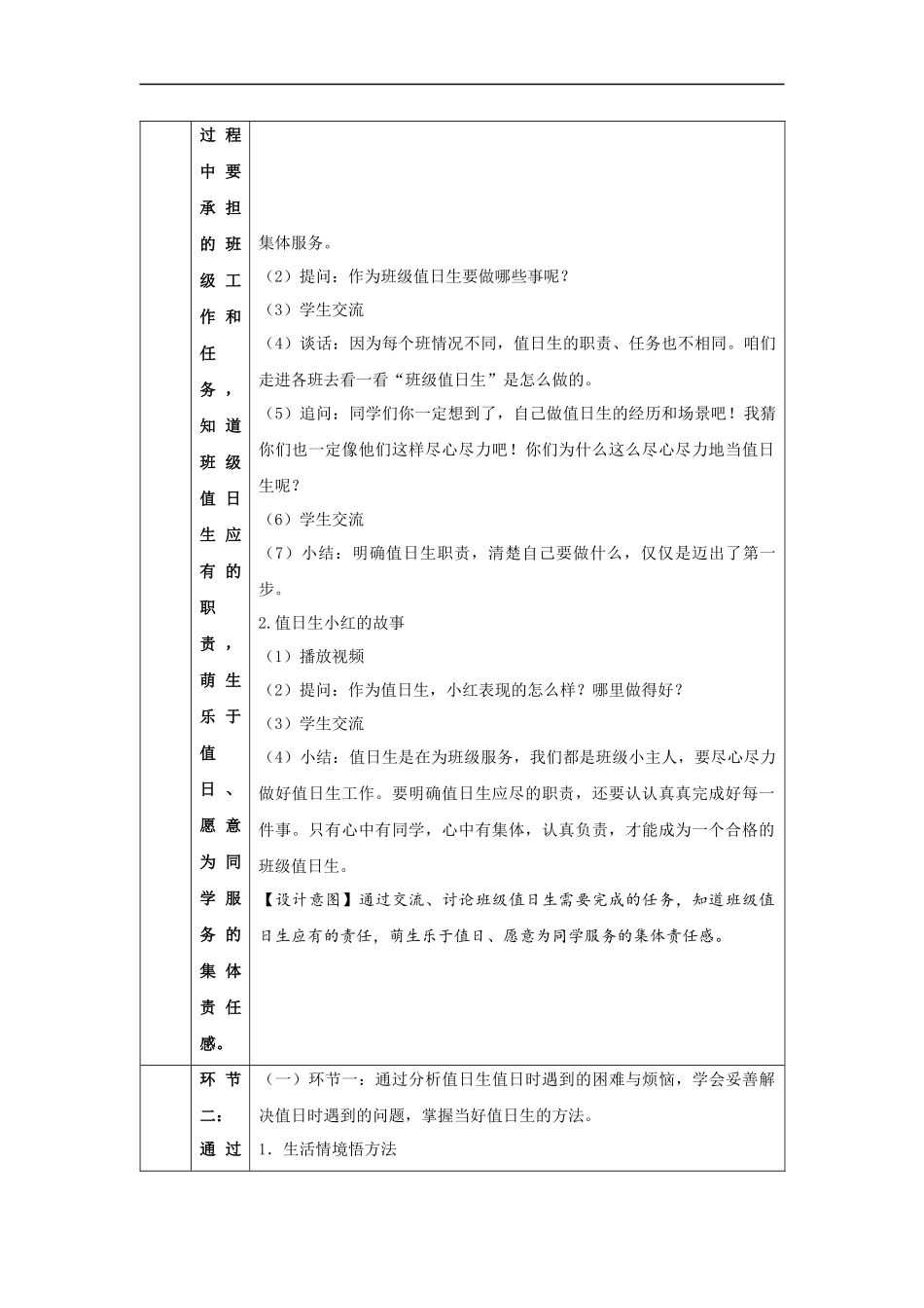 1022二年级【道德与法治(统编版)】我是班级值日生-1教学设计【公众号dc008免费分享】.docx_第2页