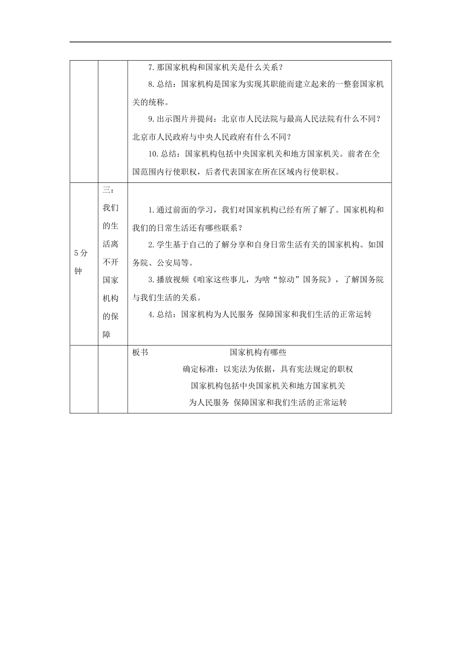 1105六年级【道德与法治(统编版)】国家机构有哪些(第一课时)-1教学设计【公众号dc008免费分享】.docx_第3页