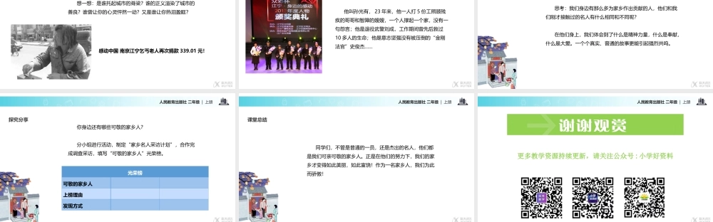 【教学课件】《可亲可敬的家乡人》（人教）.pptx