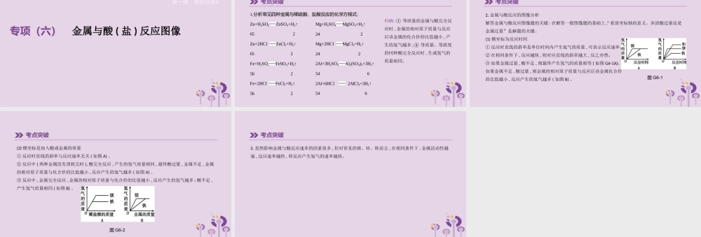 中考化学总复习第一篇基础过关篇专项06金属与酸(盐)反应图像课件201902152144【考百分kao100.com】.pptx