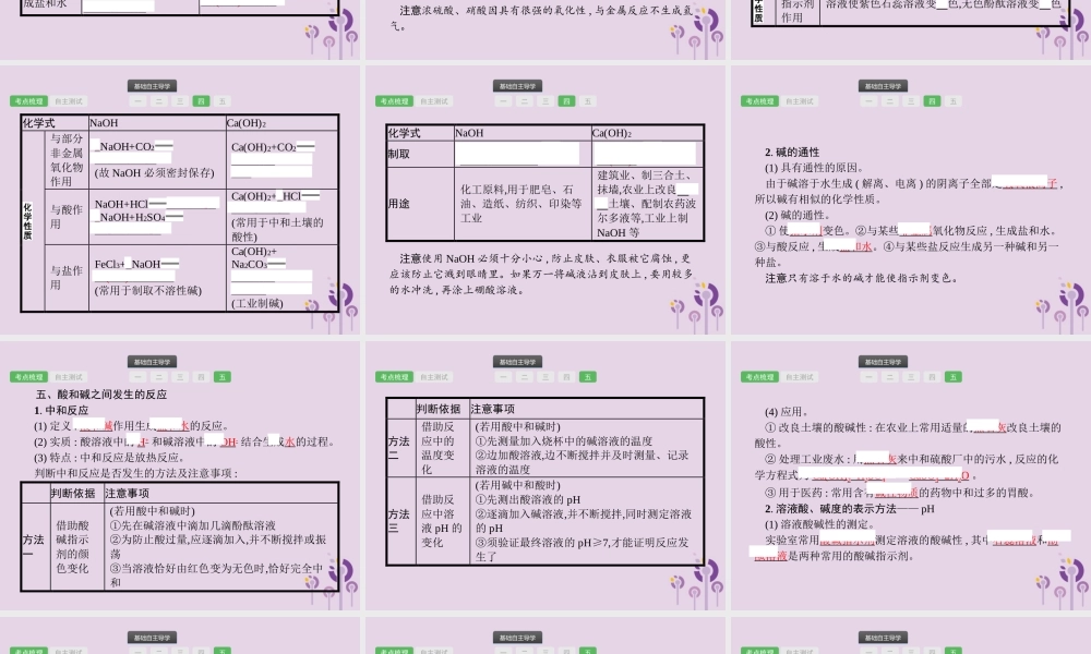 中考化学总复习优化设计第一板块基础知识过关第十单元酸和碱课件2019040216【考百分kao100.com】.pptx