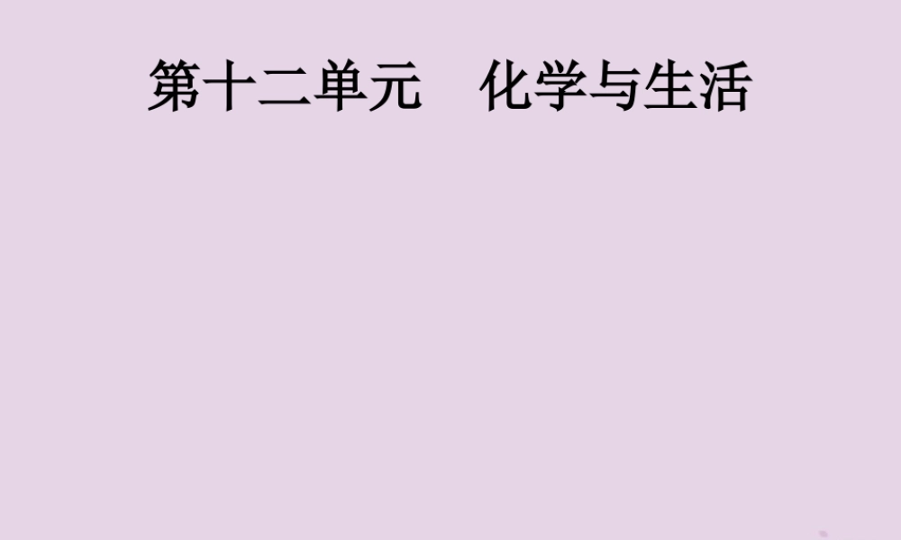 中考化学总复习优化设计第一板块基础知识过关第十二单元化学与生活课件2019040215【考百分kao100.com】.pptx
