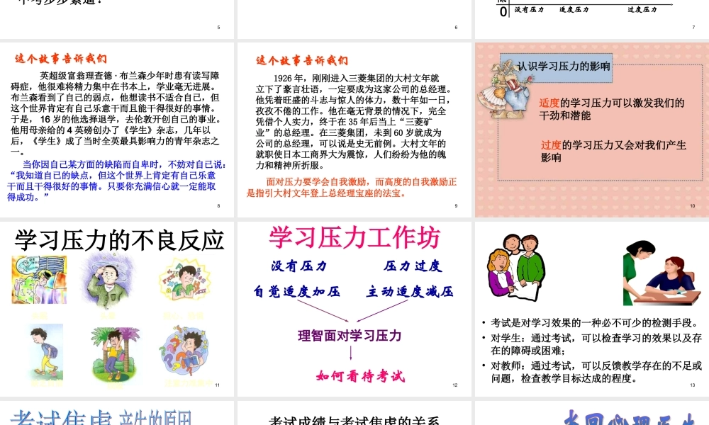 初中班会面对学习压力考试焦虑【虚拟宝库网www.xunibaoku.com】.ppt