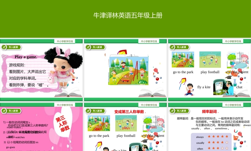 牛津译林版-英语-五上-Unit 7 At weekends第二课时Grammer time.Fun time.sound time.pptx