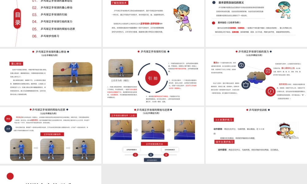 课时9393_乒乓球正手攻球-水平二三年级--乒乓球正手攻球--深圳市龙华区民治中学教育集团小学部--杜培妍【公众号dc008免费分享】.pptx