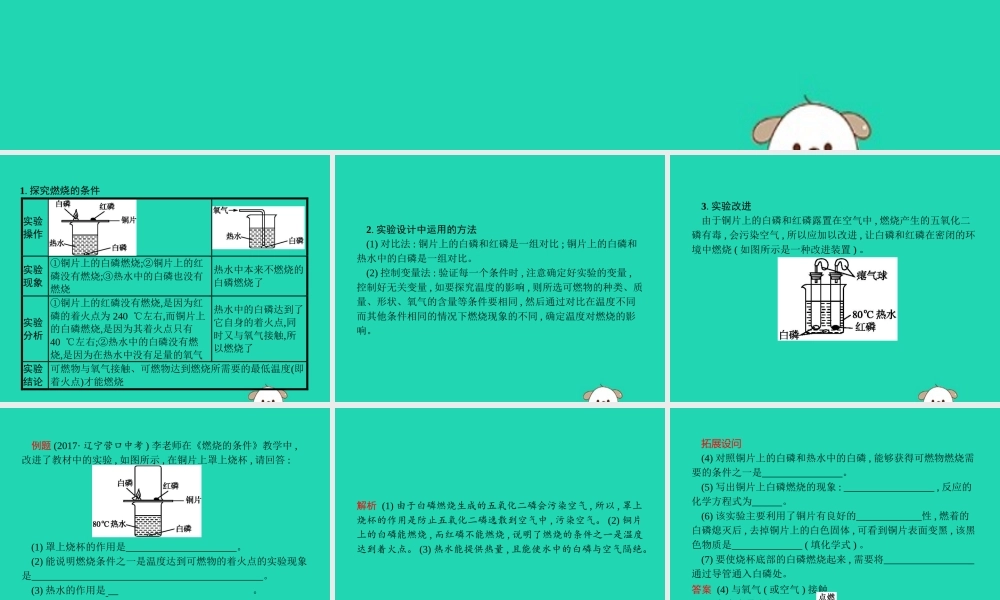 课标通用中考化学总复习实验探究燃烧的条件课件201904053133【考百分kao100.com】.pptx