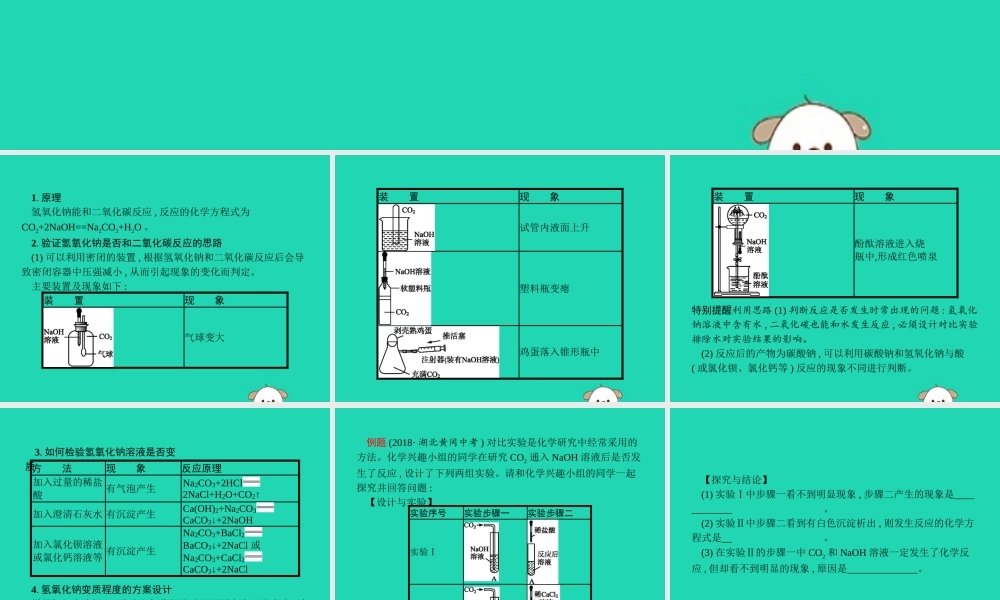 课标通用中考化学总复习实验氢氧化钠和二氧化碳反应的探究课件201904053135【考百分kao100.com】.pptx
