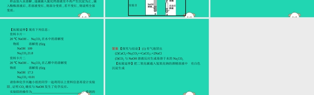 课标通用中考化学总复习实验氢氧化钠和二氧化碳反应的探究课件201904053135【考百分kao100.com】.pptx