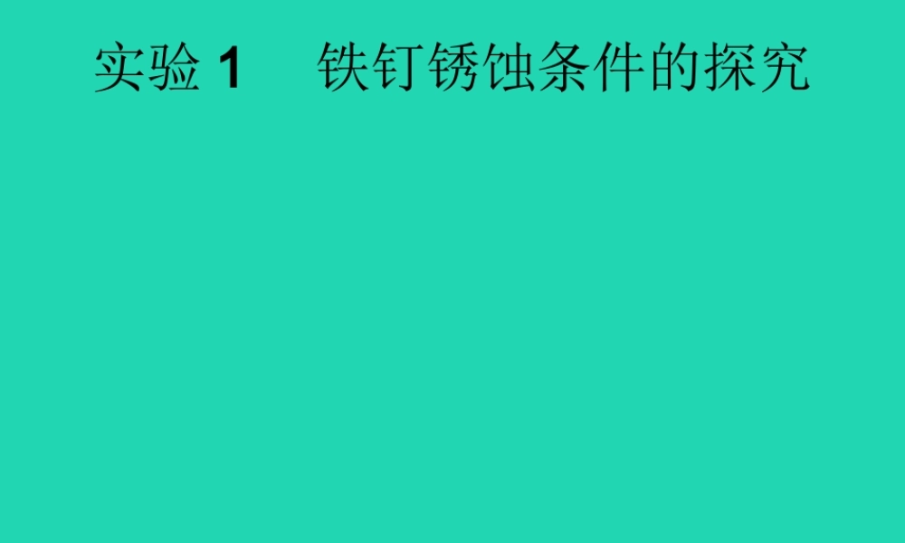 课标通用中考化学总复习实验1铁钉锈蚀条件的探究课件201904053129【考百分kao100.com】.pptx