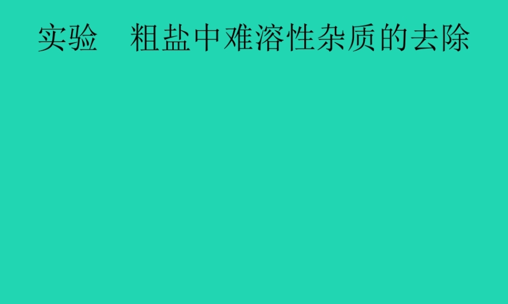 课标通用中考化学总复习实验粗盐中难溶性杂质的去除课件201904053138【考百分kao100.com】.pptx