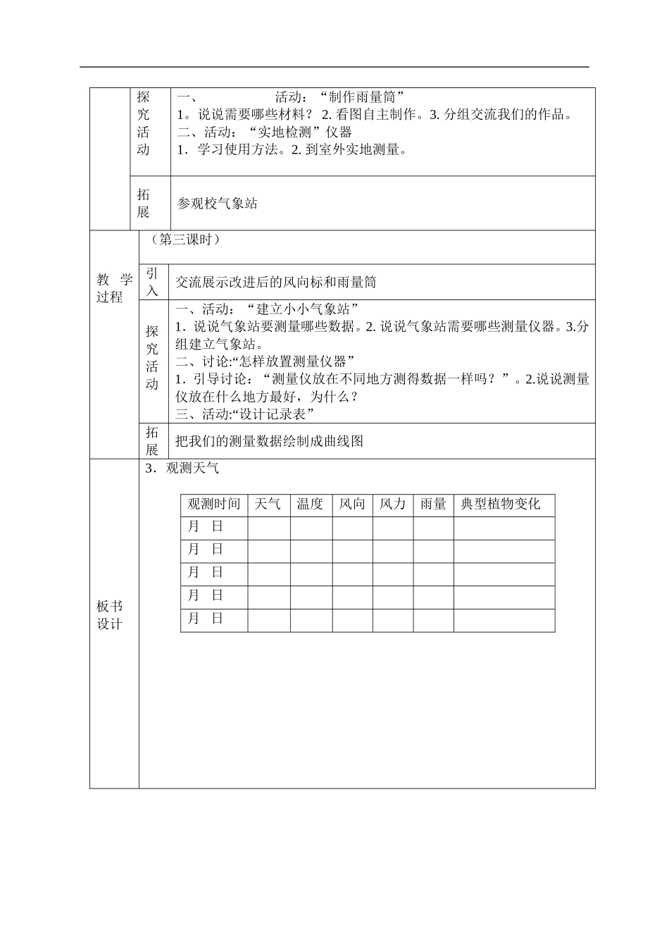 冀教小学科学四下册《3观测天气 》word教案 (2).doc_第2页