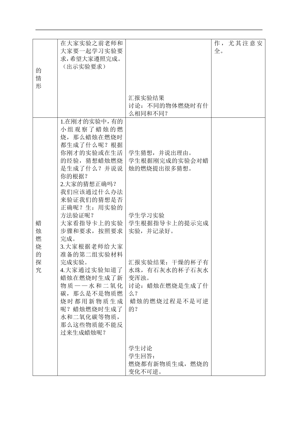 冀教小学科学四下册《20燃烧的秘密 》word教案 (2).doc_第3页