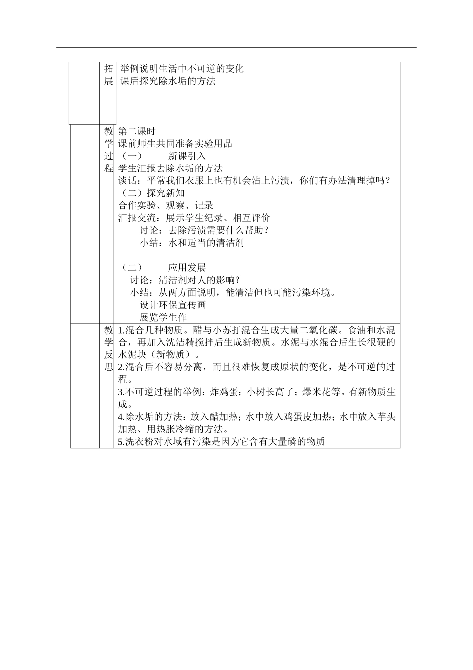 冀教小学科学四下册《19它们发生了什么变化 》word教案.doc_第2页