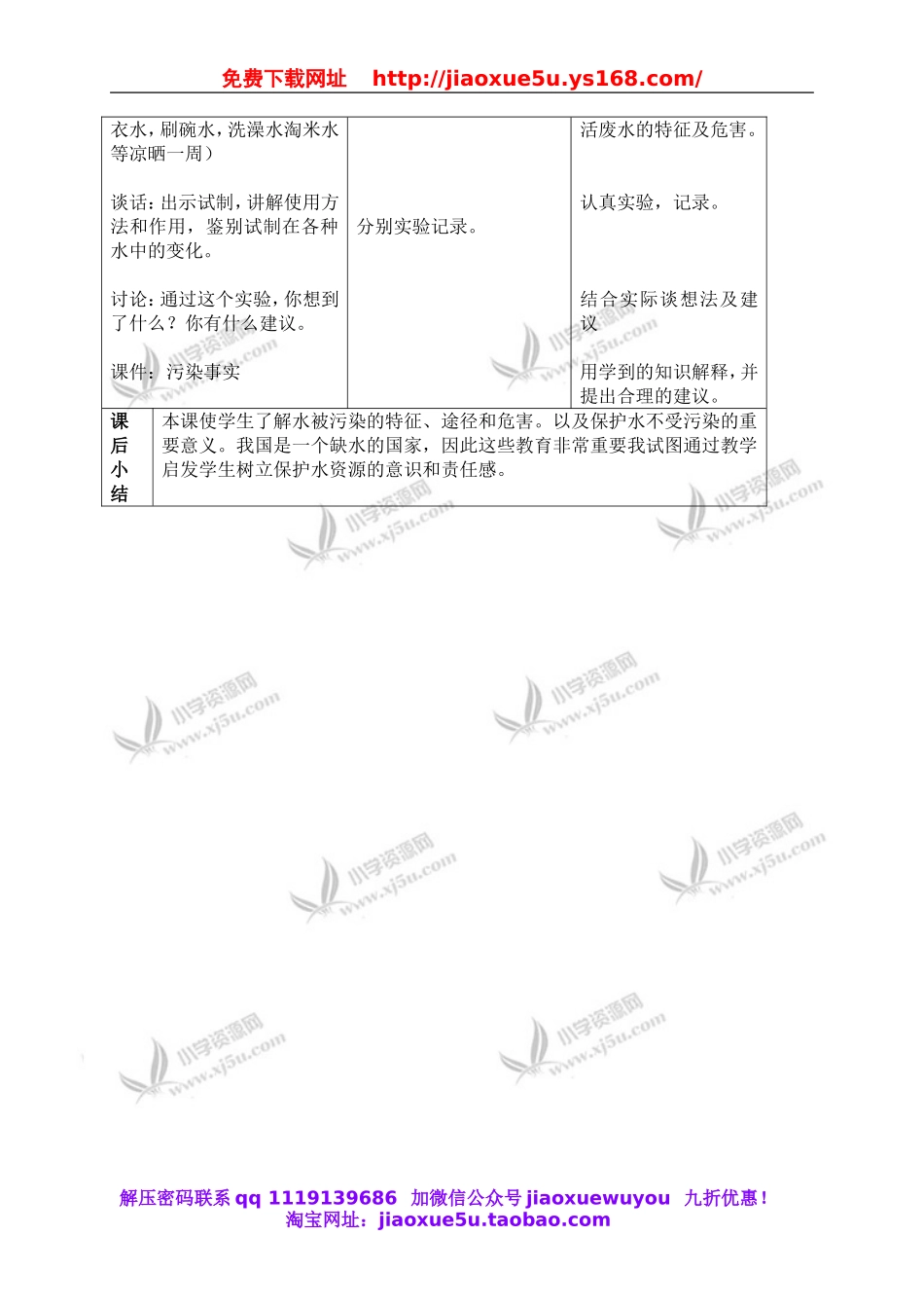 首师大小学科学三下《4.保护水资源》word教案.doc_第2页