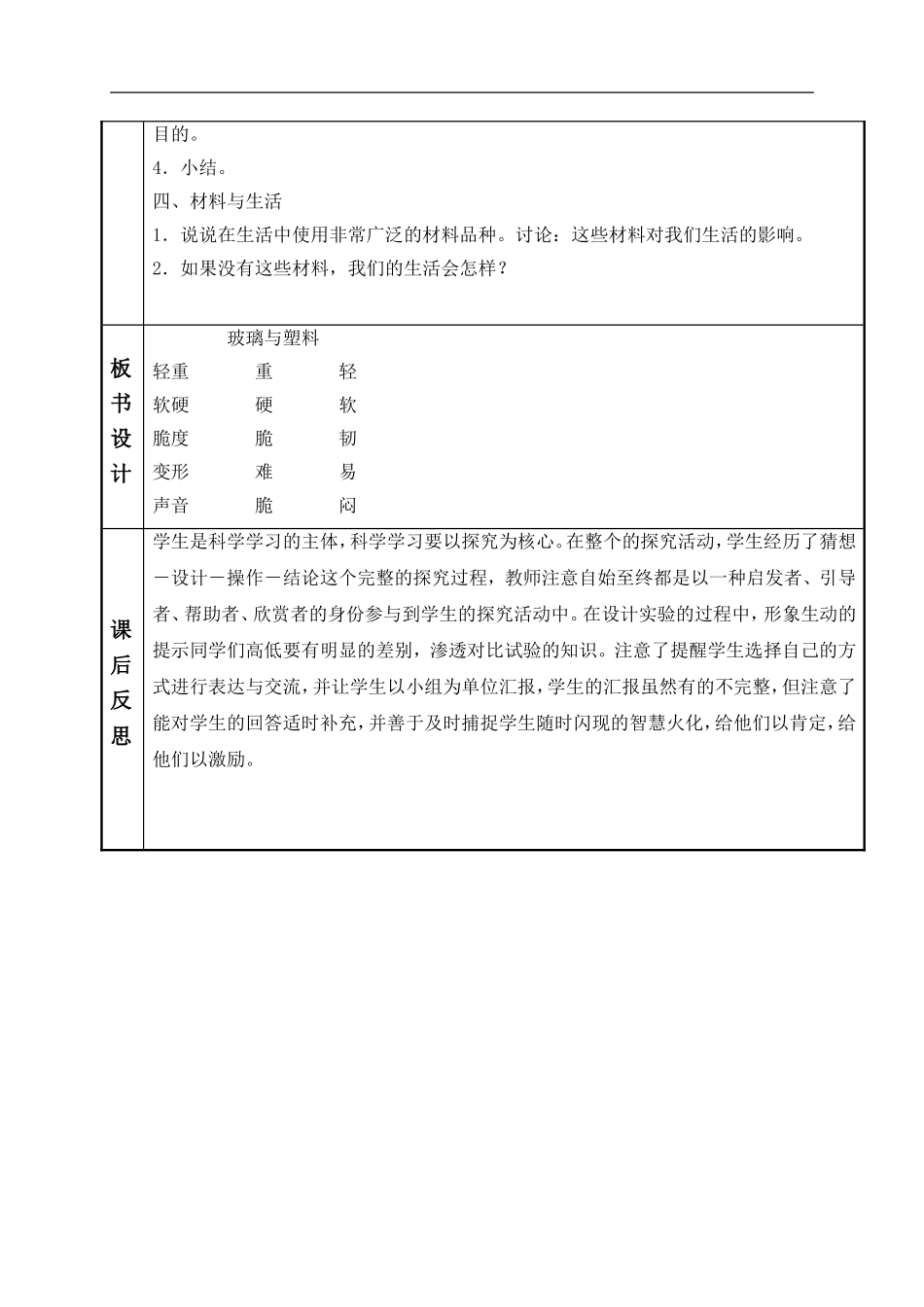 青岛小学科学四上《12玻璃与塑料》word教案【虚拟宝库网www.xunibaoku.com】.doc_第2页