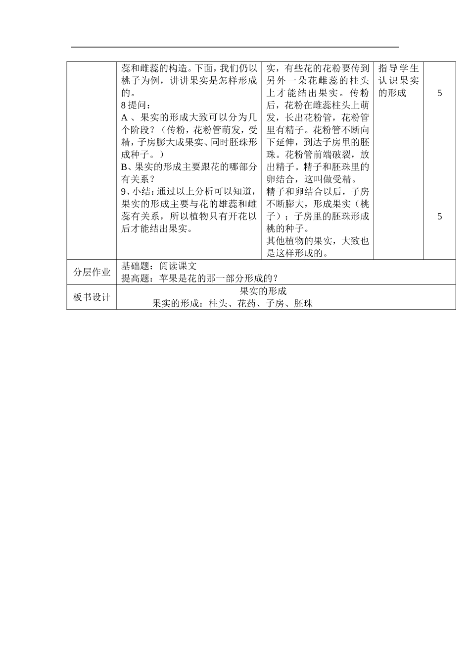 首师大小学科学四下《12.果实的形成》word教案.doc_第2页