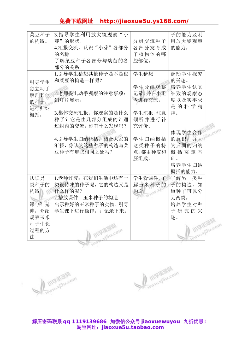 首师大小学科学三下《13.种子的构造》word教案.doc_第2页