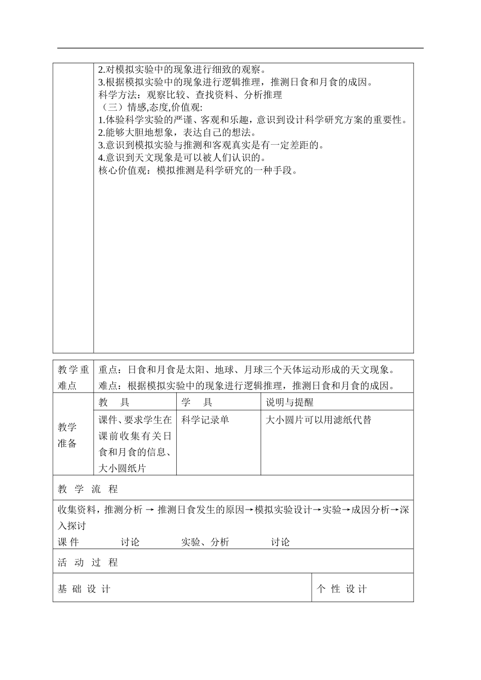首师大小学科学五上《19.月食和日食》word教案(2) .doc_第2页