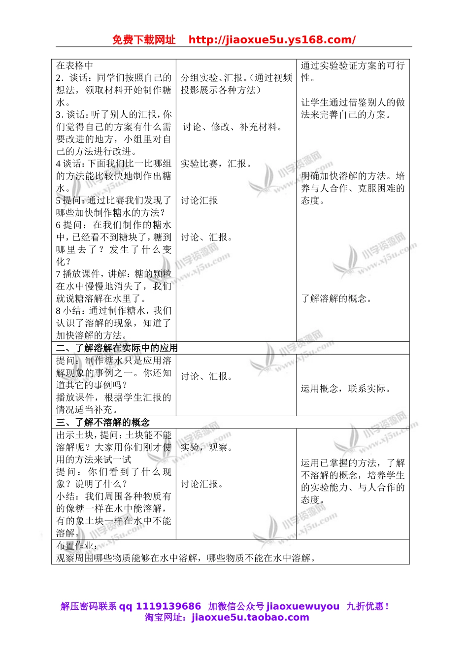 首师大小学科学三下《1.水能溶解一些物质》word教案.doc_第2页