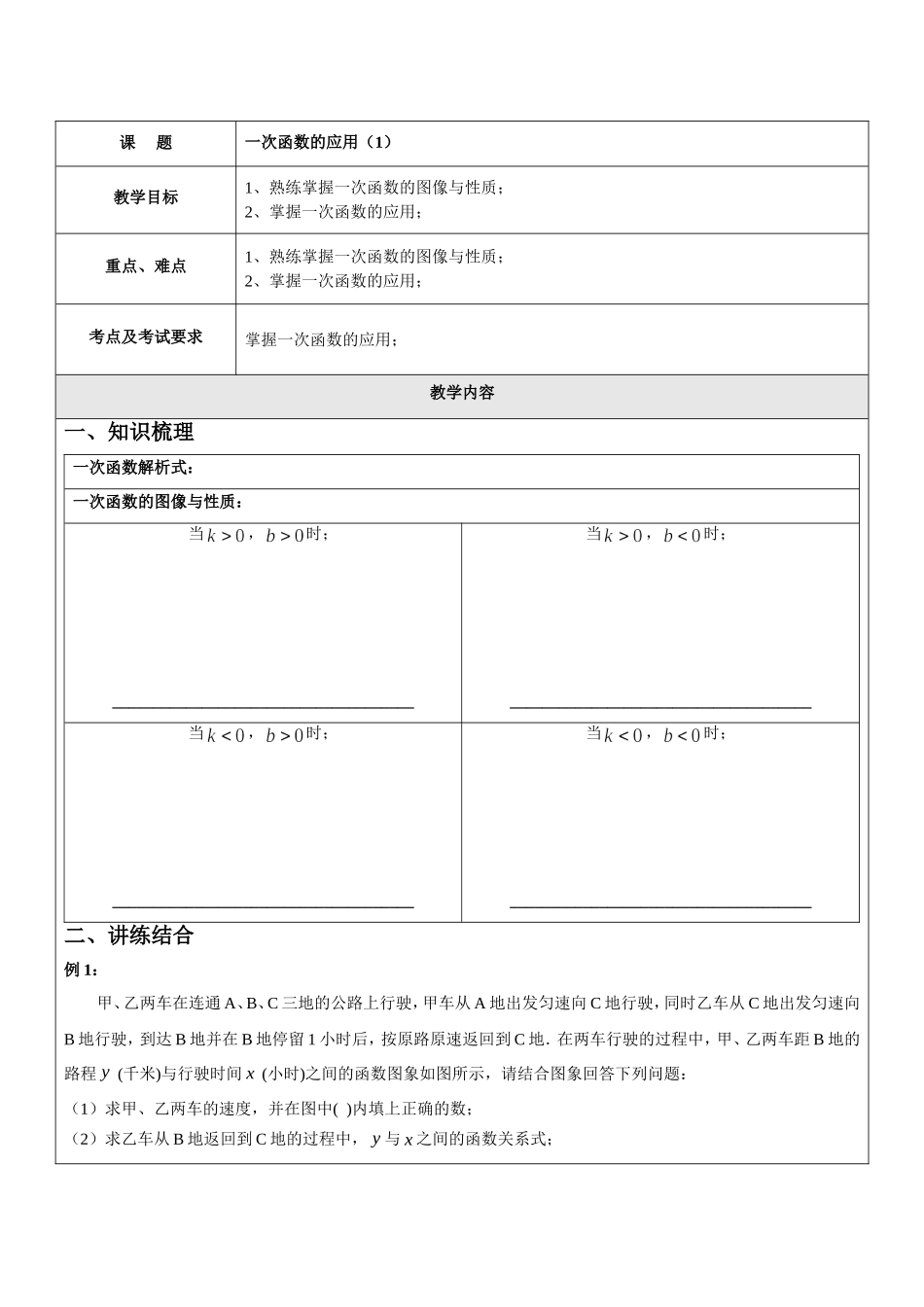 上海教育版数学八下20.4《一次函数的应用》word教案1.doc_第1页