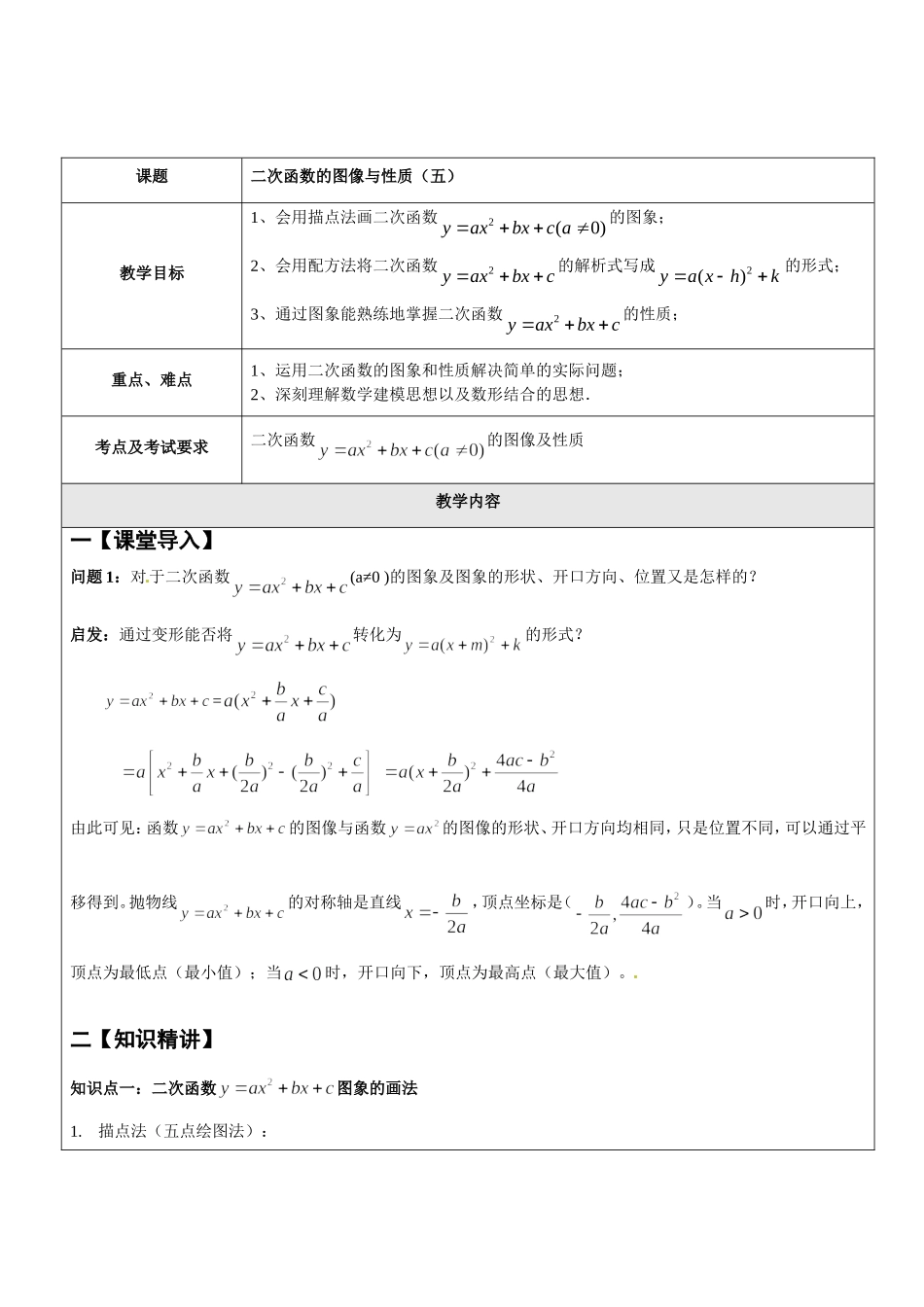 上海教育版数学九下242 二次函数的图像与性质（五）.doc_第1页