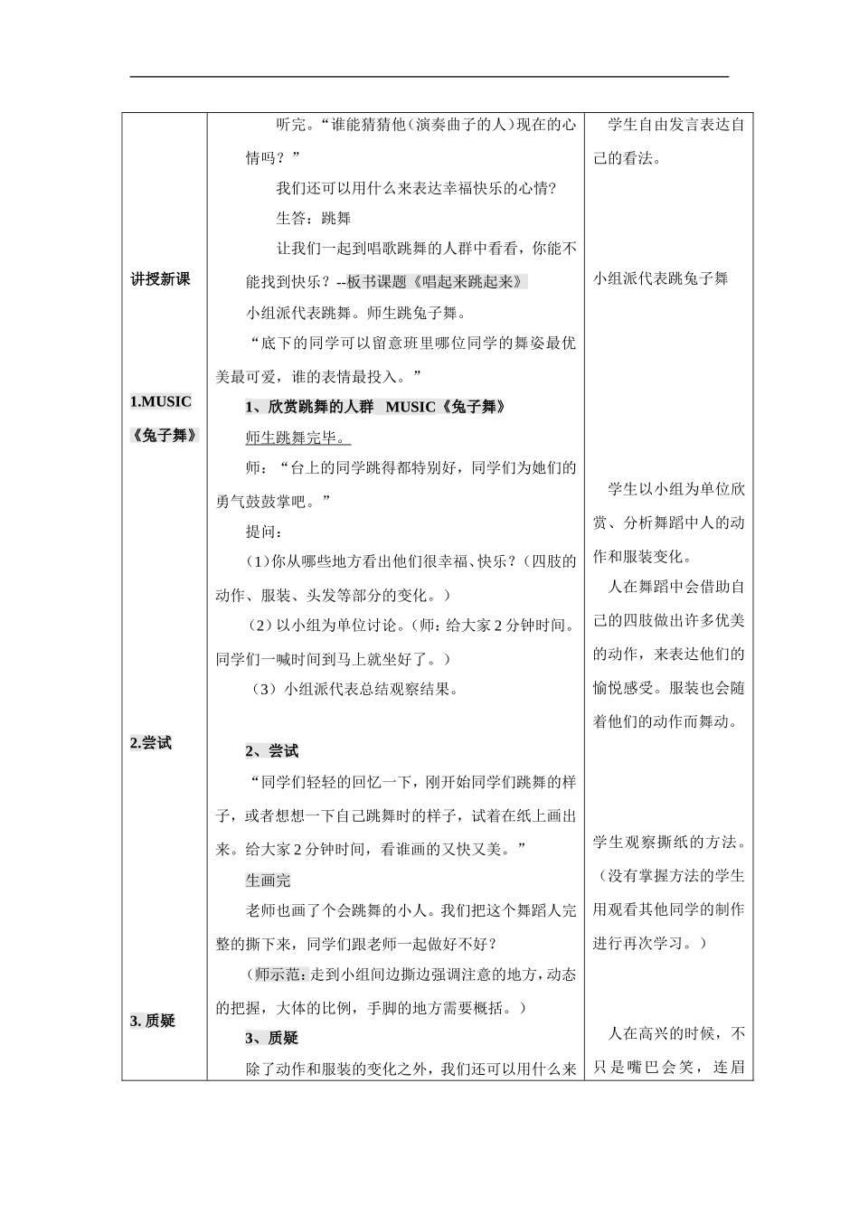 人美小学美术五上《第12课：唱起来跳起来》word教案 (2) .doc_第2页