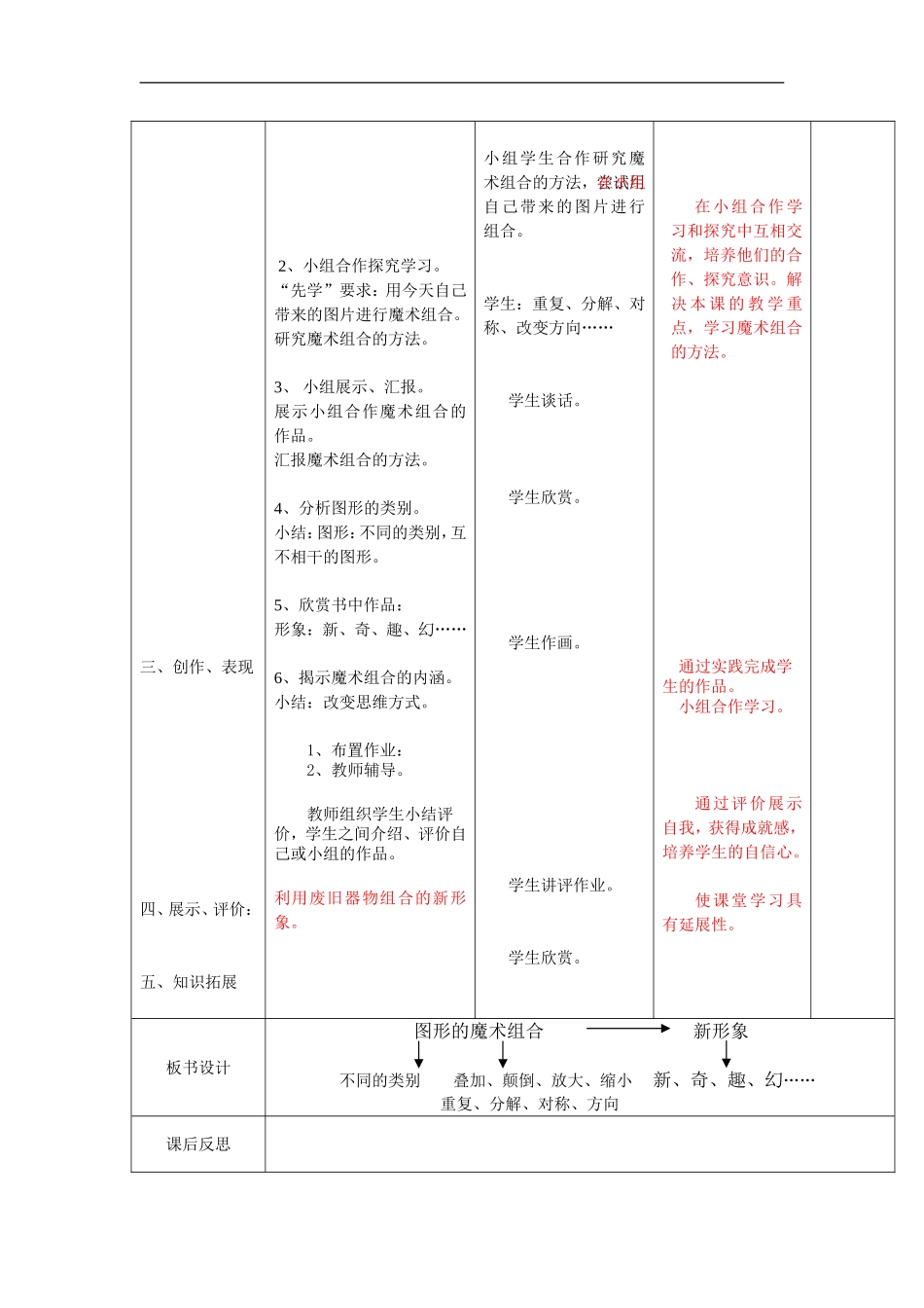 人美小学美术六上《第2课图形的魔术组合》word教案 (2) .doc_第2页