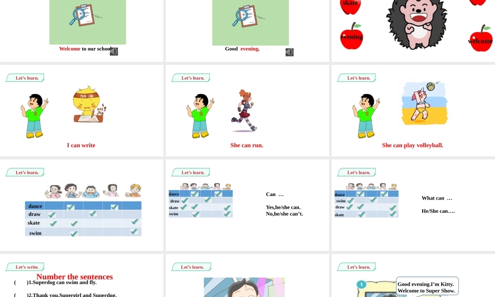 预课--Unit2 Can you swim 第二课时 课件.pptx