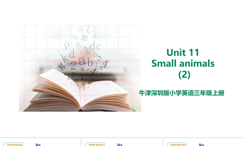 预课——Unit 11 Small animals(2) 课件.ppt