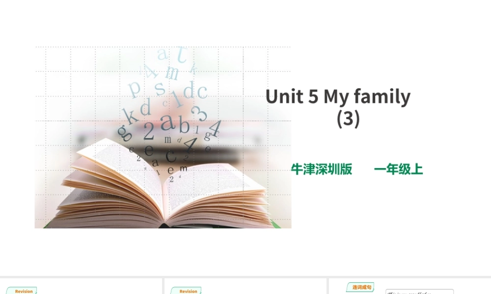 预课——Unit 5 My family (3) 课件.ppt