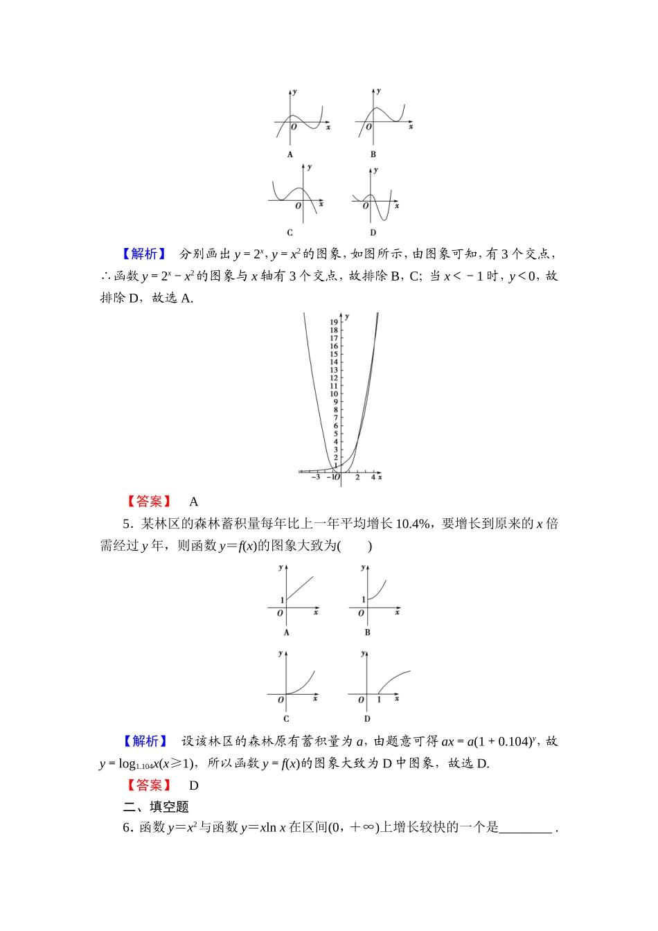 2018版高中数学（人教A版）必修1同步练习题：第3章 3.2.1 几类不同增长的函数模型.doc_第2页