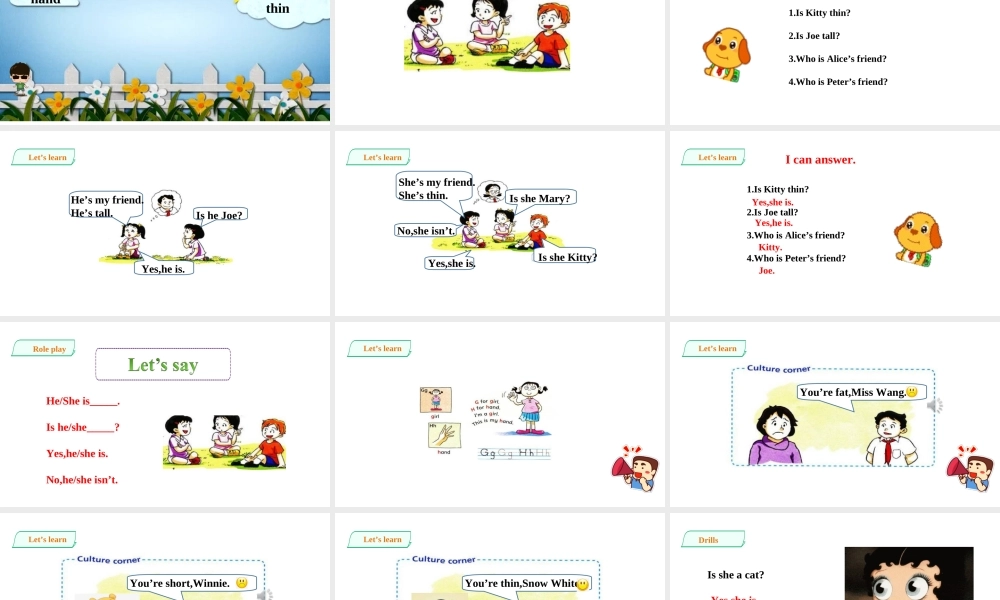 预课——Unit4 My friends 第三课时 课件.ppt