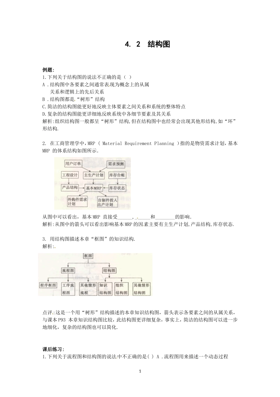 数学：新人教A版选修1-2 4.2结构图（同步练习）.doc_第1页