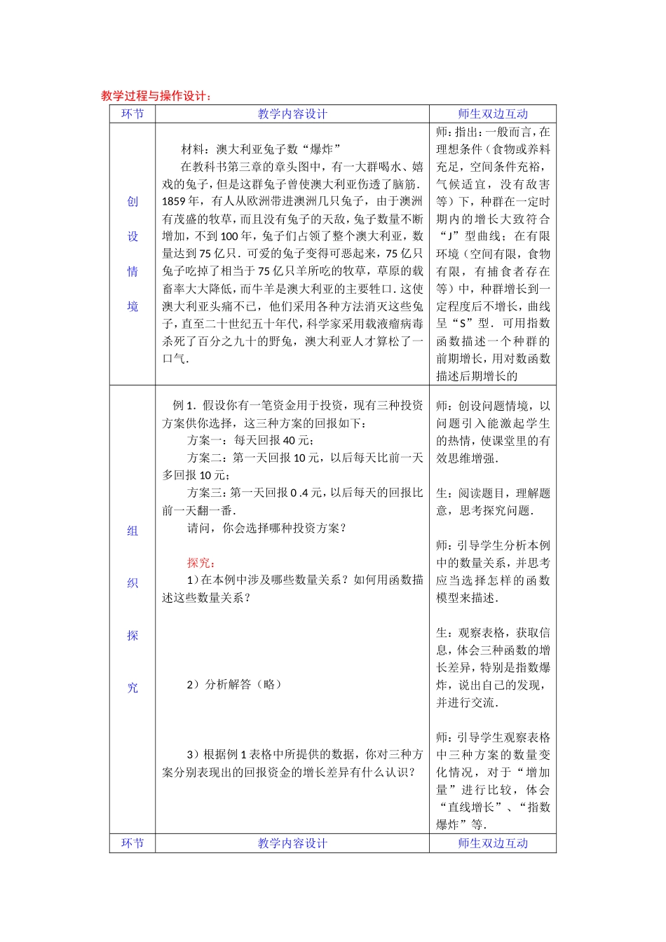 高一数学人教A版必修一精品教案：3.2.1几类不同增长的函数模型 Word版含答案.doc_第2页