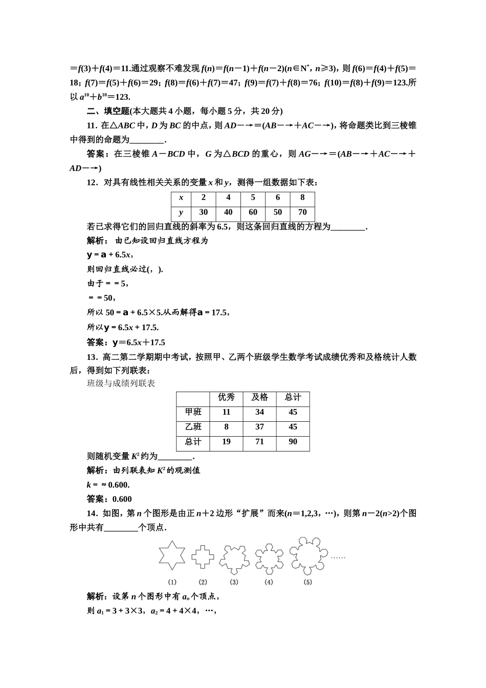 高中数学人教A版选修1-2期中综合检测（一~二） Word版含解析.doc_第3页